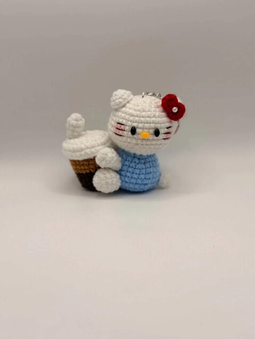Handmade Plush Bunny Toy in Aqua and Caramel - Cute Crochet Small Pet Accessory
